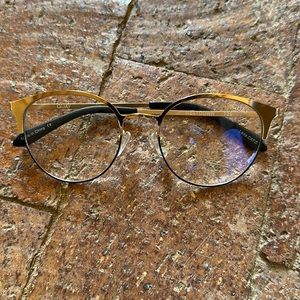 Quay Meltdown Blue Blockers Glasses gold frame
